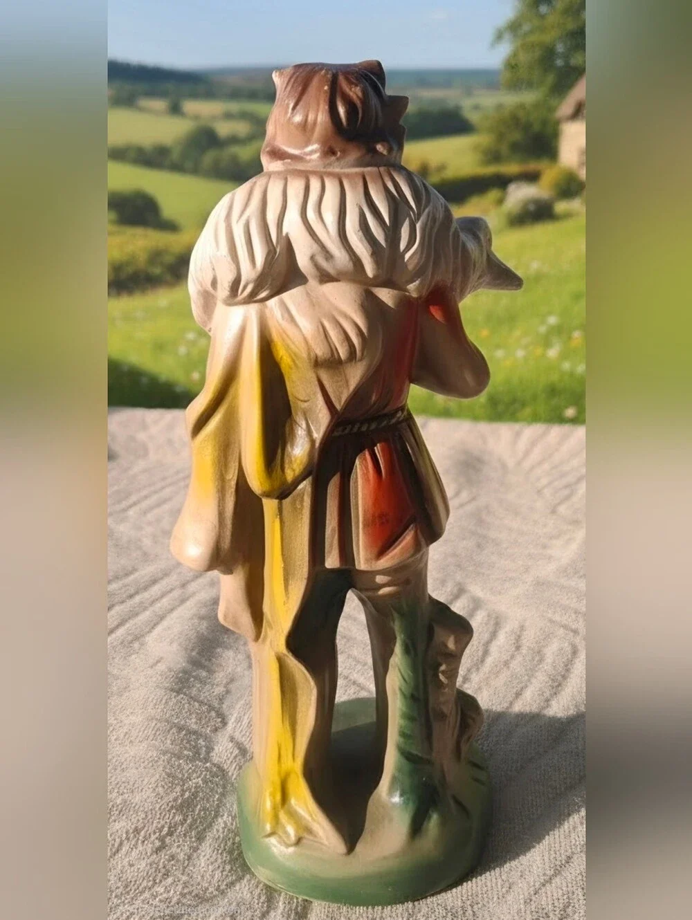 Antique 50s Gabriel the Shepherd boy paper mache japan handpainted